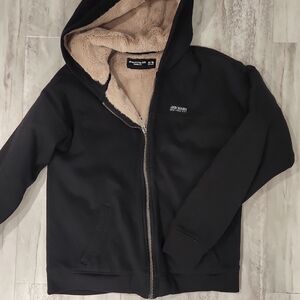 Abercrombie Kids Boys Full Zip Fur Lined Hoodie Sweatshirt